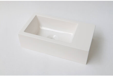 Ink Fontein Contra Polystone Zonder Kraangat Rechts Cilinder Glans Wit 40x22x10 cm