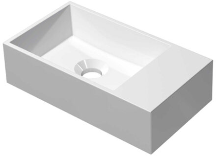 Ink Fontein INK Contra Rechthoek Rechts 40x22x10cm Polystone Cilinder Glans Wit Zonder Kraangat