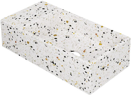 Ink Fontein INK Versus 36x18x9cm Composiet Links Zonder Kraangat Mat Multi Terrazzo Wit