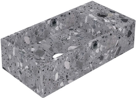 Ink Fontein INK Versus 36x18x9cm Composiet Rechts Met Kraangat Mat Grijs Terrazzo