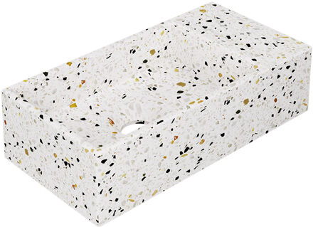 Ink Fontein INK Versus 36x18x9cm Composiet Rechts Zonder Kraangat Mat Multi Terrazzo Wit