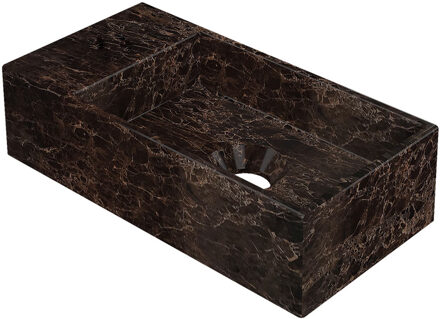 Ink Fontein INK Versus 36x18x9cm Hardsteen Links Zonder Kraangat Glans Emperador Bruin