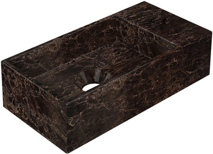 Ink Fontein INK Versus 36x18x9cm Hardsteen Rechts Zonder Kraangat Glans Emperador Bruin