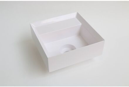 Ink Fontein Vice Polystone Zonder Kraangat Incl Verzonken Open Plug 27x27x9 cm Glans Wit