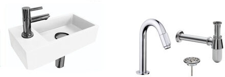 Ink FonteinPack Ink Versus Links Mat Wit Chroom (Keuze uit 20 kranen)