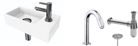 Ink FonteinPack Ink Versus Rechts Glans Wit Chroom (Keuze uit 20 kranen)