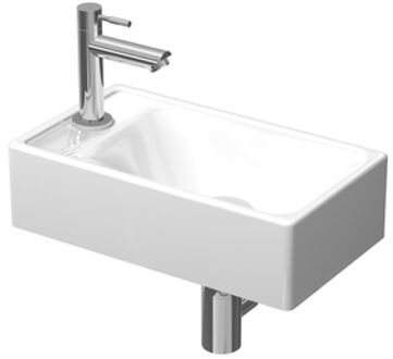 Ink Fonteinpack - porselein - kraangat links - fonteinkraan - designsifon - afvoerplug - incl bevestiging 1805101 Chroom hoogglans