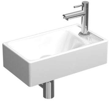 Ink Fonteinpack porselein kraangat rechts incl. fonteinkraan, designsifon en designafvoerplug 1805111 Chroom hoogglans