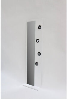 Ink Fonteinplanchet Note Staal Glans Wit Inclusief Spiegel Rookglas 20x72 cm