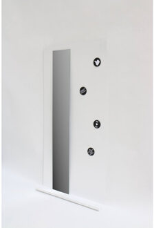 Ink Fonteinplanchet Note Staal Glans Wit Inclusief Spiegel Rookglas 36x72 cm