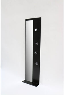 Ink Fonteinplanchet Note Staal Inclusief Spiegel Mat Zwart 20x72 cm