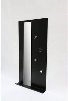 Ink Fonteinplanchet Note Staal Inclusief Spiegel Mat Zwart 36x72 cm