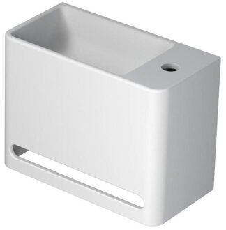 Ink Hangar Fontein - 40x20x30cm - wasbak links - 1 kraangat - polystone wit mat 3401036