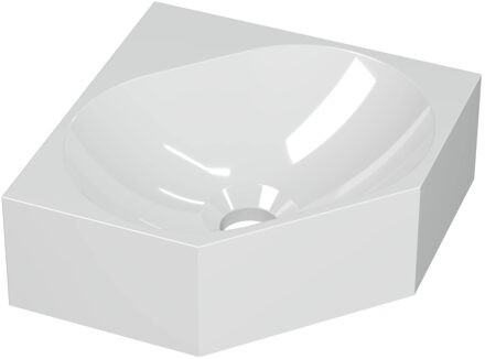 Ink Hoekfontein INK Matrix Polystone Zonder Kraangat 27 x 27 x 10 cm Glans Wit 3404330