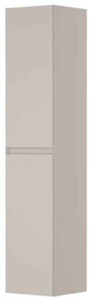 Ink hoge kast 2 deuren links/rechts greeploos gelakt 35x35x170cm, mat kasjmier grijs
