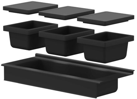 Ink lade - indeling Model S - zwarte antislip mat - Antraciet 1910201