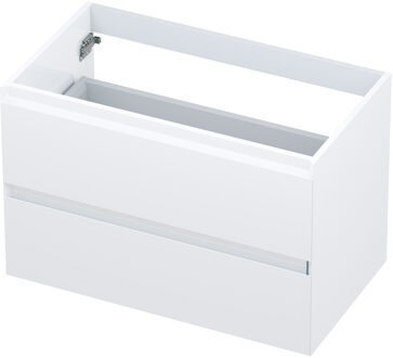 Ink Onderkast 80x45 cm 2 lade greeploos gelakt 45 cm Glans wit