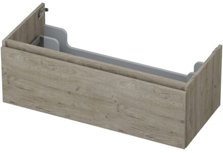 Ink Onderkast INK 1 lade greeploos met houten keerlijst 100 cm x 45 cm x 35 cm Greige eiken 1257549