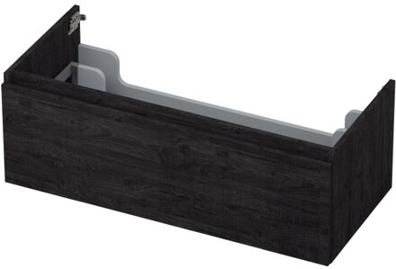 Ink Onderkast INK 1 lade greeploos met houten keerlijst 100 cm x 45 cm x 35 cm Houtskool eiken 1257548