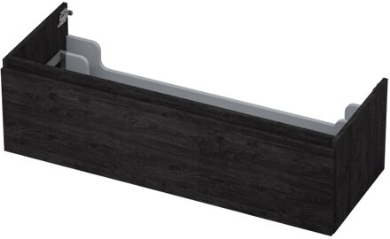 Ink Onderkast INK 1 lade greeploos met houten keerlijst 120 cm x 45 cm x 35 cm Houtskool eiken 1257558