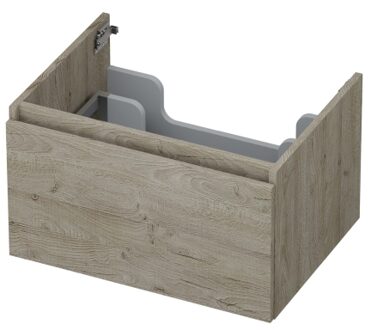 Ink Onderkast INK 1 lade greeploos met houten keerlijst 60 cm x 45 cm x 35 cm Greige eiken 1257509