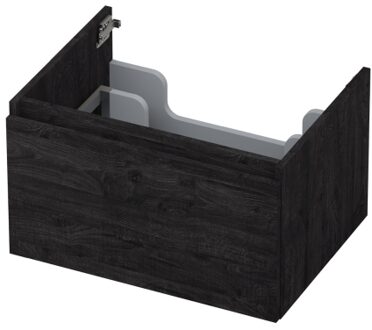 Ink Onderkast INK 1 lade greeploos met houten keerlijst 60 cm x 45 cm x 35 cm Houtskool eiken 1257508