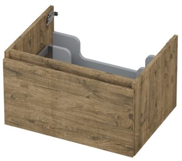 Ink Onderkast INK 1 lade greeploos met houten keerlijst 60 cm x 45 cm x 35 cm Naturel eiken 1257503