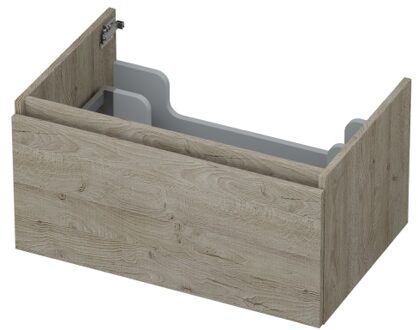 Ink Onderkast INK 1 lade greeploos met houten keerlijst 70 cm x 45 cm x 35 cm Greige eiken 1257519