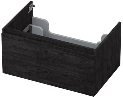 Ink Onderkast INK 1 lade greeploos met houten keerlijst 70 cm x 45 cm x 35 cm Houtskool eiken 1257518
