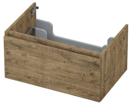 Ink Onderkast INK 1 lade greeploos met houten keerlijst 70 cm x 45 cm x 35 cm Naturel eiken 1257513