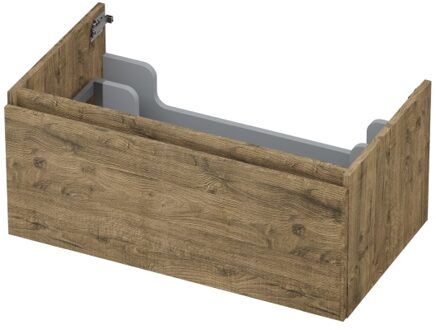 Ink Onderkast INK 1 lade greeploos met houten keerlijst 80 cm x 45 cm x 35 cm Naturel eiken 1257523