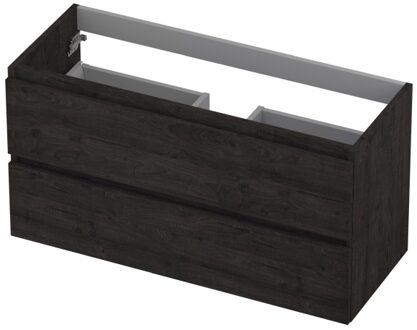 Ink Onderkast INK 2 laden greeploos met houten keerlijst 100 cm x 40 cm x 52 cm Houtskool eiken 1257028