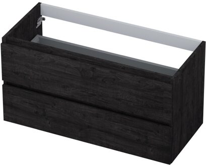 Ink Onderkast INK 2 laden greeploos met houten keerlijst 100 cm x 45 cm x 52 cm Houtskool eiken 1257148
