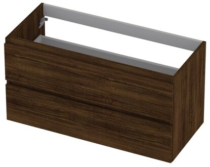 Ink Onderkast INK 2 laden greeploos met houten keerlijst 100 cm x 45 cm x 52 cm Koper eiken 1257150