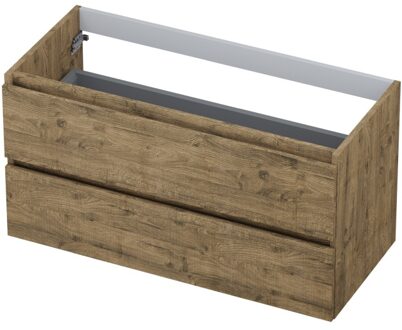 Ink Onderkast INK 2 laden greeploos met houten keerlijst 100 cm x 45 cm x 52 cm Naturel eiken 1257143