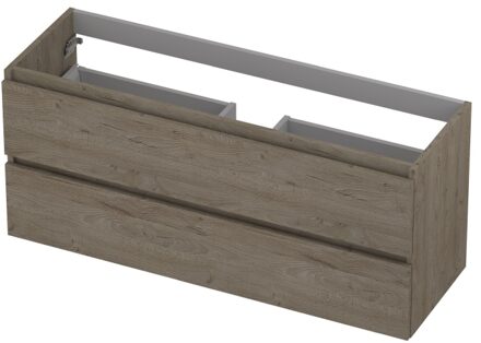 Ink Onderkast INK 2 laden greeploos met houten keerlijst 120 cm x 40 cm x 52 cm Greige eiken 1257039