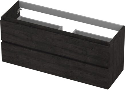 Ink Onderkast INK 2 laden greeploos met houten keerlijst 120 cm x 40 cm x 52 cm Houtskool eiken 1257038