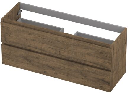 Ink Onderkast INK 2 laden greeploos met houten keerlijst 120 cm x 40 cm x 52 cm Naturel eiken 1257033