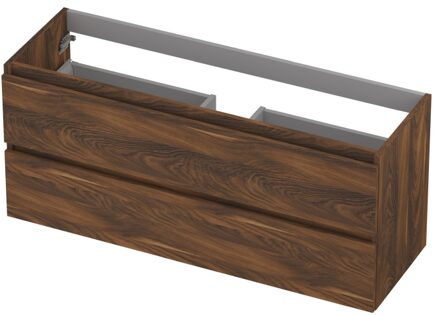 Ink Onderkast INK 2 laden greeploos met houten keerlijst 120 cm x 40 cm x 52 cm Noten 1257037