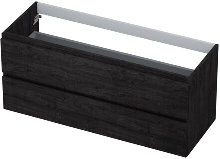 Ink Onderkast INK 2 laden greeploos met houten keerlijst 120 cm x 45 cm x 52 cm Houtskool eiken 1257158