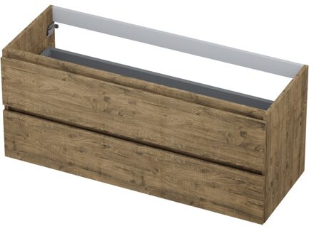 Ink Onderkast INK 2 laden greeploos met houten keerlijst 120 cm x 45 cm x 52 cm Naturel eiken 1257153