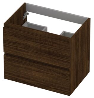 Ink Onderkast INK 2 laden greeploos met houten keerlijst 60 cm x 40 cm x 52 cm Koper eiken 1257010