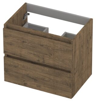 Ink Onderkast INK 2 laden greeploos met houten keerlijst 60 cm x 40 cm x 52 cm Naturel eiken 1257003