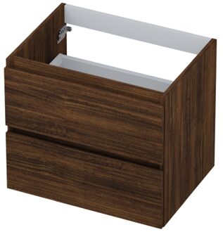 Ink Onderkast INK 2 laden greeploos met houten keerlijst 60 cm x 45 cm x 52 cm Koper eiken 1257110