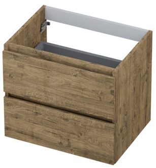 Ink Onderkast INK 2 laden greeploos met houten keerlijst 60 cm x 45 cm x 52 cm Naturel eiken 1257103