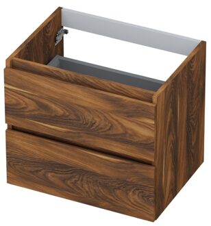 Ink Onderkast INK 2 laden greeploos met houten keerlijst 60 cm x 45 cm x 52 cm Noten 1257107