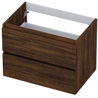 Ink Onderkast INK 2 laden greeploos met houten keerlijst 70 cm x 45 cm x 52 cm Koper eiken 1257120