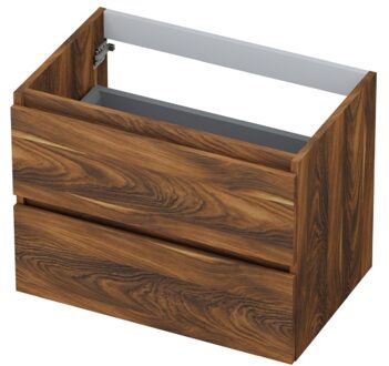 Ink Onderkast INK 2 laden greeploos met houten keerlijst 70 cm x 45 cm x 52 cm Noten 1257117