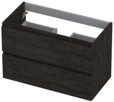 Ink Onderkast INK 2 laden greeploos met houten keerlijst 80 cm x 40 cm x 52 cm Houtskool eiken 1257018