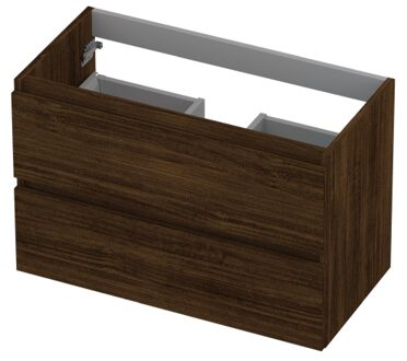 Ink Onderkast INK 2 laden greeploos met houten keerlijst 80 cm x 40 cm x 52 cm Koper eiken 1257020